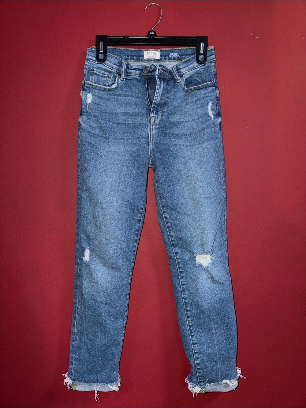 Kensie Medium Blue Distressed Ankle Jeans